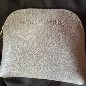 Portland Leather Gray Cosmetic Bag